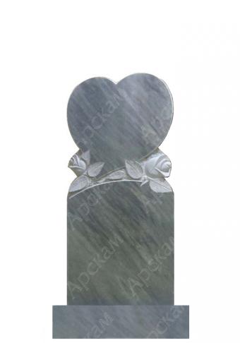 Мраморный памятник (сердце с розами) 100х45